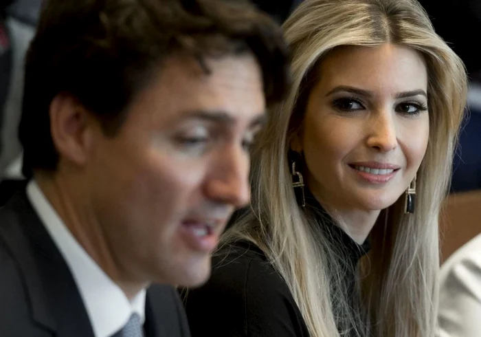 Premierul Canadai Justin Trudeau şi Ivanka Trump FOTO AFP