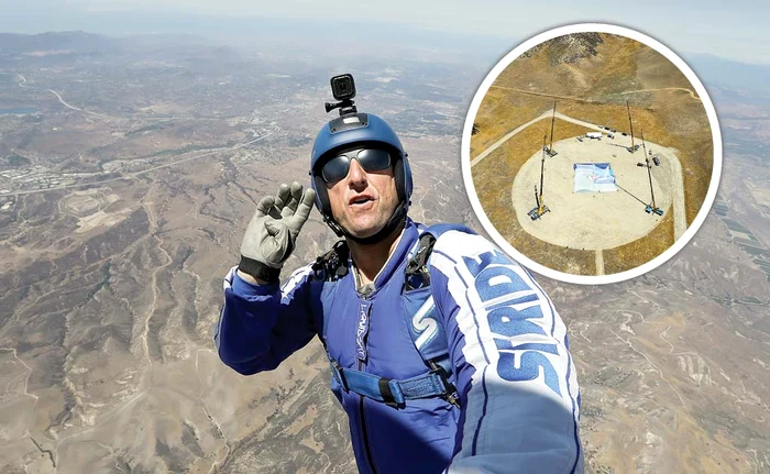 Cascadorul va fi ridicat la peste 7.600 de metri de un elicopter şi va sări la punct fix
