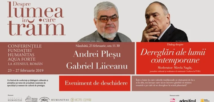 Andrei Pleşu şi Gabriel Liiceanu vor conferinţia sâmbătă, 23 februarie, la Ateneu