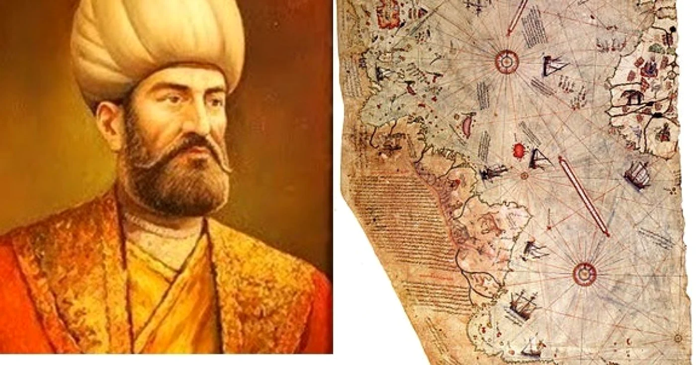 Amiralul-cartograf Piri Reis şi prima hartă a lumii Sursă foto pirireis.edu.tr şi wikipedia.org
