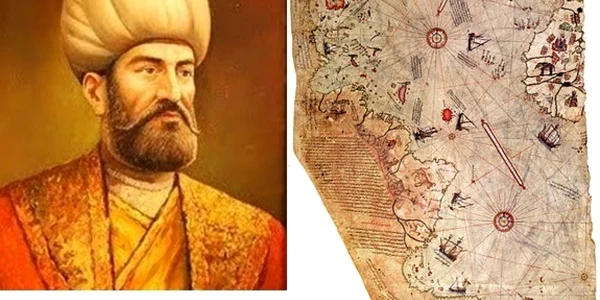 Amiralul-cartograf Piri Reis şi prima hartă a lumii Sursă foto pirireis.edu.tr şi wikipedia.org