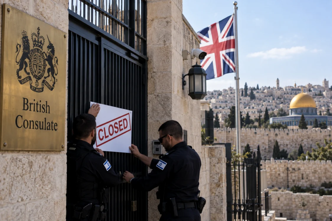 Tensiuni Israel - Marea Britanie în jurul închiderii consulatului britanic din Ierusalimul de Est.