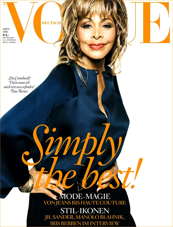 Tina Turner apare pe coperta revistei "Vogue", ediţia germana