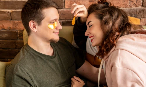 medium shot smiley couple indoors jpg