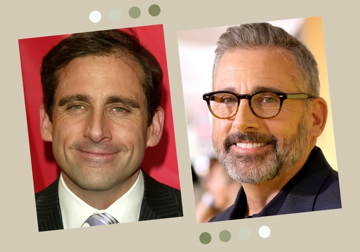 Steve Carell, în tinerete (în stânga) și în prezent (în dreapta) / fotografii: Getty Images.