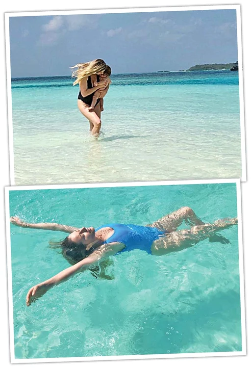În Maldive sunt 30 de grade  Celsius, apa caldă şi bună,  perfectă de bălăceală