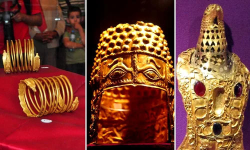 Brățările, coiful de aur și tezaurul de la Pietroasa  Foto Daniel Guță  Wikipedia jpg