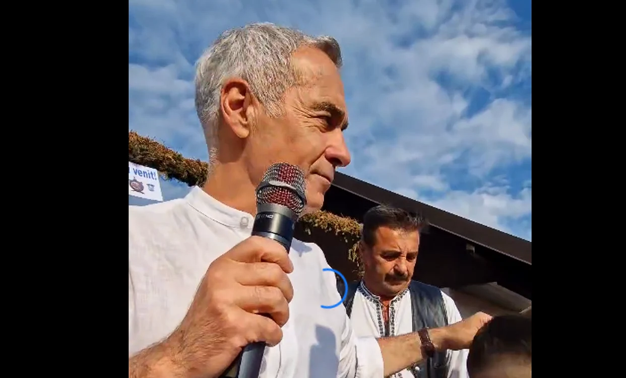 Călin Georgescu, la Domnești. FOTO captura video FB Alexandru Dorel Petrică