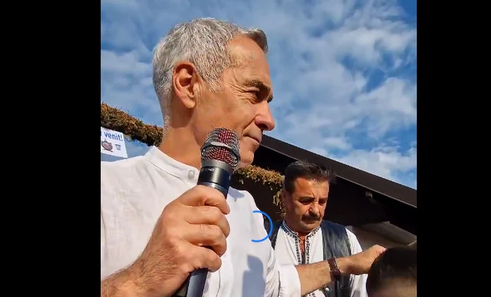 Călin Georgescu, la Domnești. FOTO captura video FB Alexandru Dorel Petrică