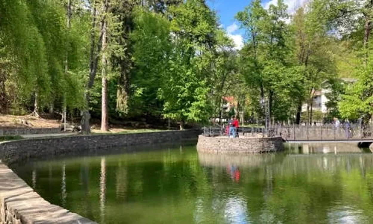Lacul din parc în prezent  FOTO  Portal Maramureș
