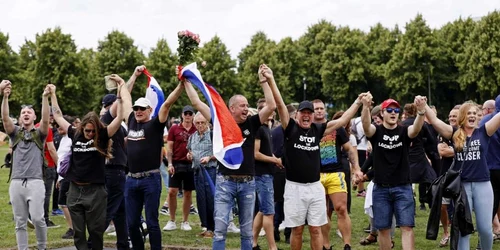 Manifestatie anti-coronavirus in Olanda FOTO EPA-EFE