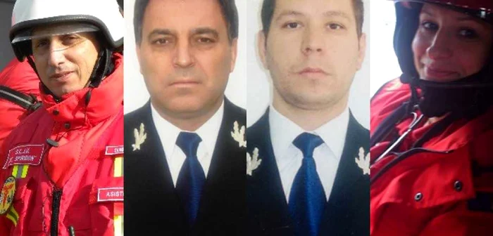 Asistent Gabriel Sandu, pilot Doru Gavril, copilotul Voicu Şocae şi medicul Mihaela Dumea FOTO Arhivă