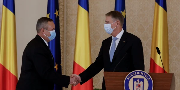 Klaus Iohannis - Nicolae Ciucă - premier desemnat - 21 oct 2021 / FOTO Inquam Photos / George Călin