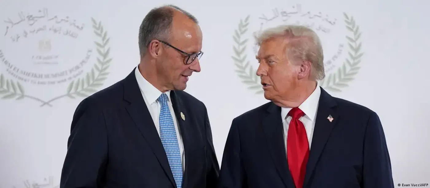 Friedrich Merz şi Donald Trump se salutau foarte amical la summitul dedicat Fâşiei Gaza (13 oct.)