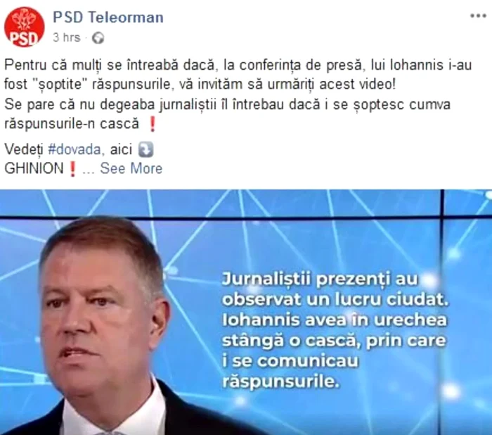 Pe paginile PSD a fost răspândită această știre falsă