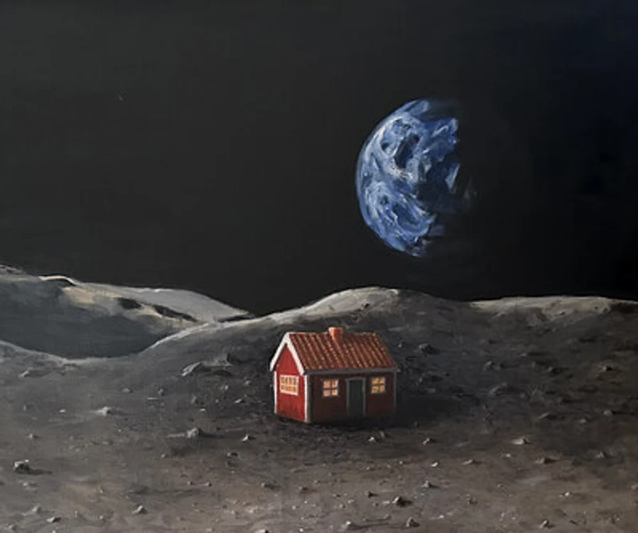 Proiectul „The Moonhouse” aparține artistului suedez Mikael Genberg. Foto: Mikael Genberg