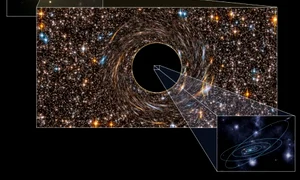 Cele două găuri negre au masa de cel puţin 9,7 miliarde de ori mai mare decât a Soarelui  jpeg