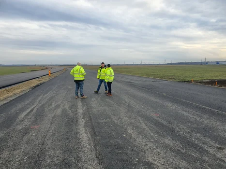 Lucrări la A0 - Autostrada Bucureștiului FOTO Facebook / Irinel Ionel Scriosteanu