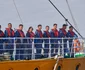 Marinari pe Bricul Mircea la întoarcerea din cursa transatlantică.