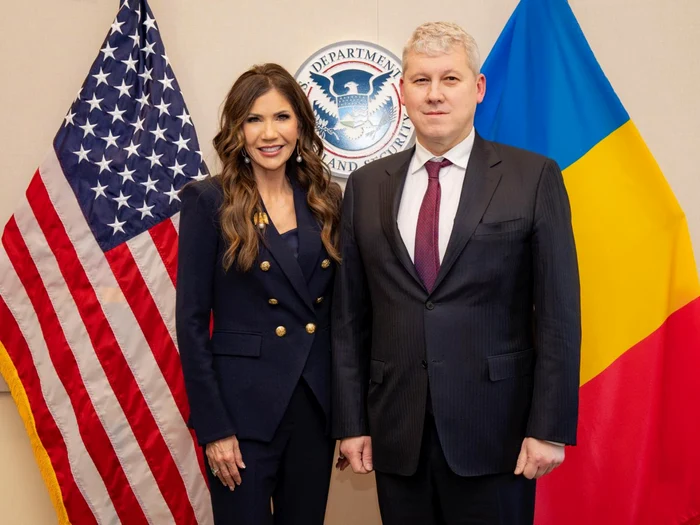 Kristi Noem și Cătălin Predoiu/FOTO: MAI