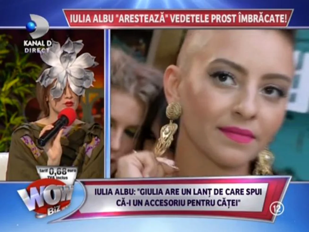 Iulia Albu a şocat pe toată lumea cu accesoriul bizar pe care l-a purtat (captură: Kanal D)