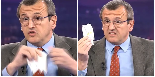 Politologul Cristian Preda si a rupt diploma de doctorat in direct la digi24. FOTO: captură video Digi24