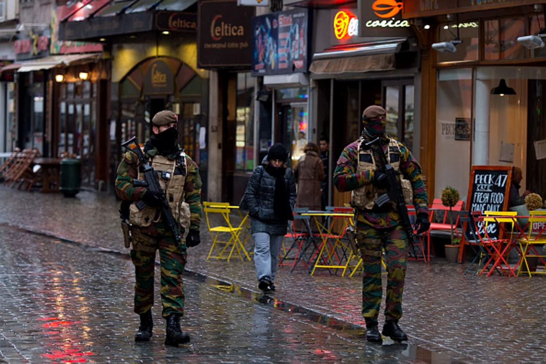 Poliția din Bruxelles a fost alertată de o amenințare cu bombăFoto: Getty