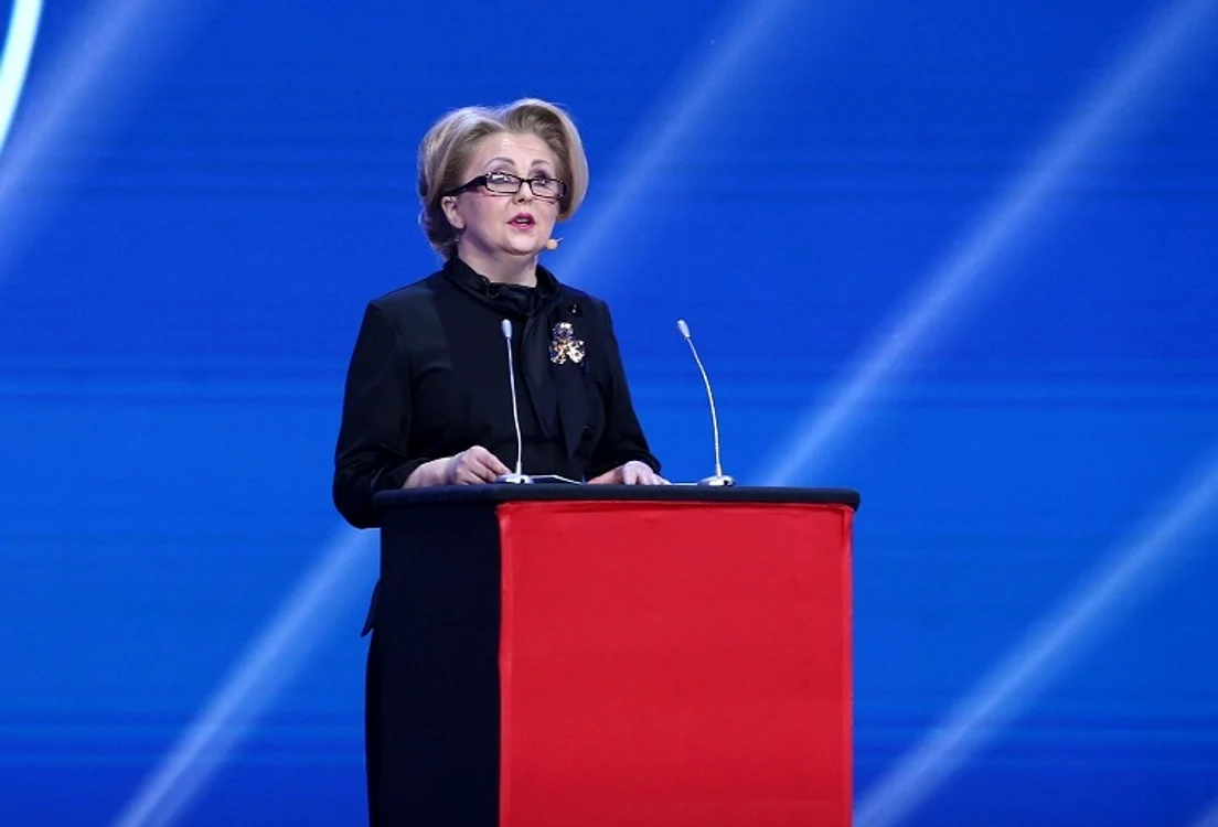 
    Actrița Irena Boclincă din Republica Moldova a imitat-o perfect pe Viorica Dăncilăfoto: Antena 1  