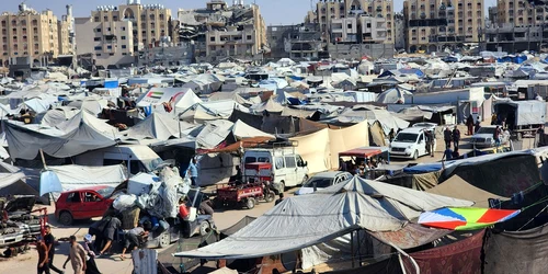 Condițiile în care trăiesc palestinienii fugiți din Gaza în al-Mawasi FOTO Profimedia 