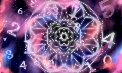 numerology concept with pink light jpg