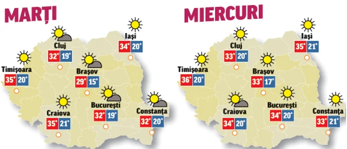 Prognoza meteo pentru următoarele două zile anunță că săptămâna începe cu vreme foarte plăcută