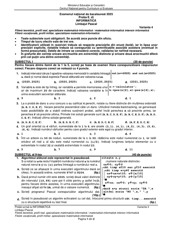 Bacalaureat 2025 - sesiunea de toamnă. Elevii au susținut proba la alegere a profilului. Subiecte și bareme de corectare 49 image