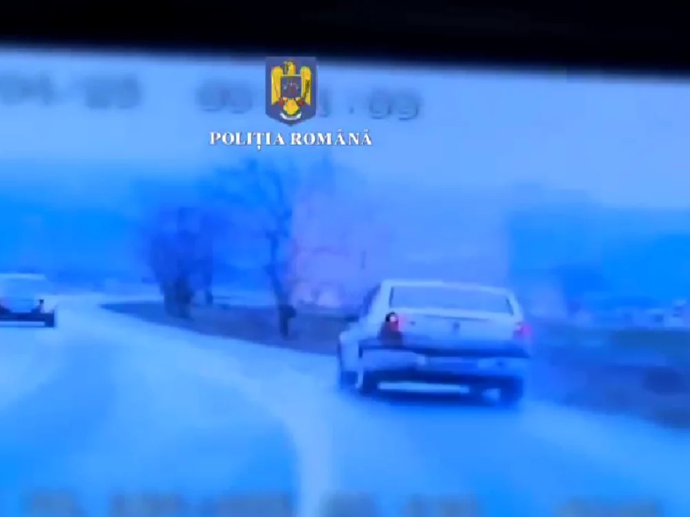 Mașina furată de tânără/FOTO: Poliția Română
