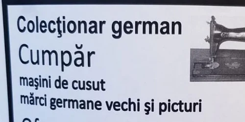 anunt masina de cusut. foto ipj maramures
