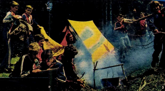 Cu cortul pe malul Lacului Cinciș. Revista Cutezătorii. 1984