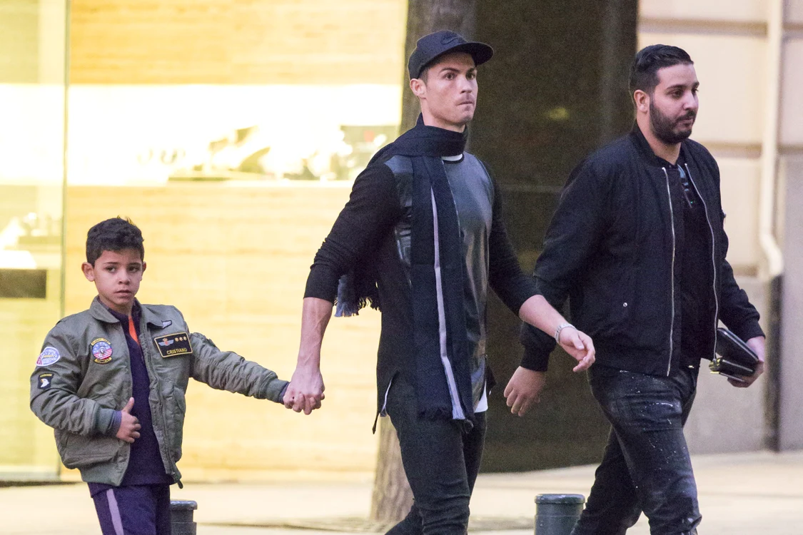 Cristiano Ronaldo enjoys a shopping evening with his son in Madrid, Spain  jpeg