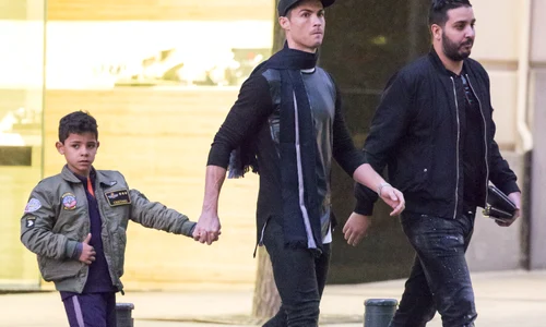 Cristiano Ronaldo enjoys a shopping evening with his son in Madrid, Spain jpeg