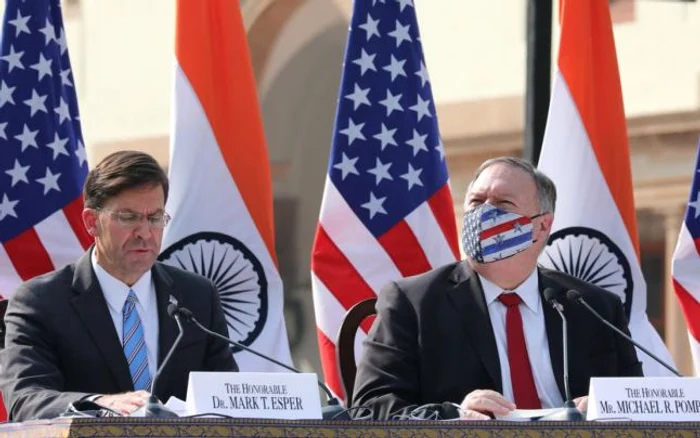 Mark Esper şi Mike Pompeo în vizită în India FOTO EPA-EFE