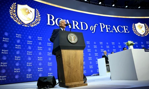 Donald Trump la reuniunea „Board of Peace” la Forumul Economic de la Davos FOTO AFP