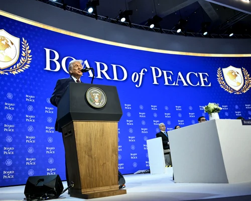 Donald Trump la reuniunea „Board of Peace” la Forumul Economic de la Davos FOTO AFP