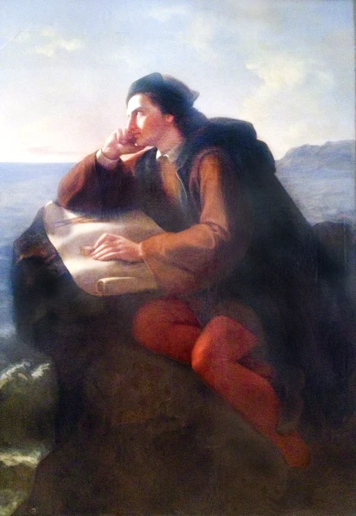 Inspirația lui Cristofor Columb, tablou de Jose Maria Obregon, din 1856