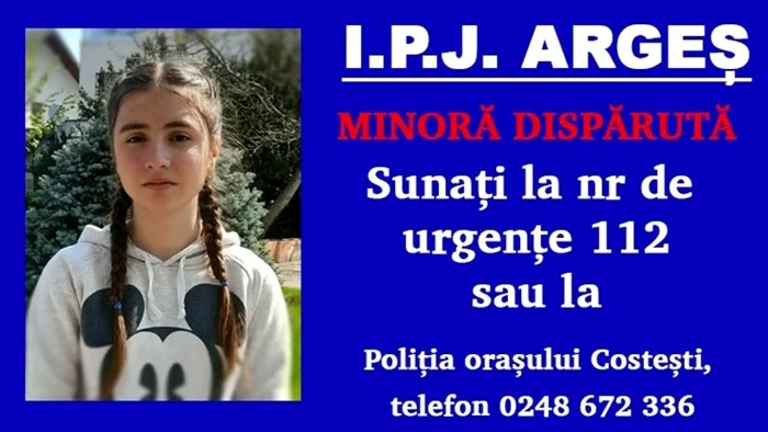 Fata a plecat de acasă și nu s-a mai întors FOTO IPJ Argeș