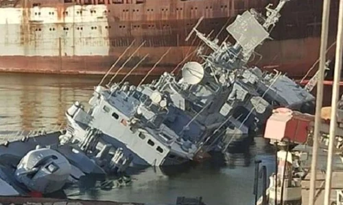 Nava amiral a Ucrainei a fost sabordată jpeg