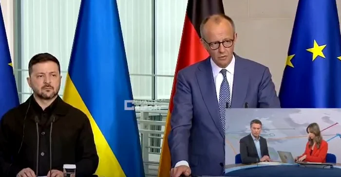 Cancelarul german Friedrich Merz și Volodimir Zelenski Foto: captură video