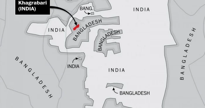 Harta enclava India - Bangladesh FOTO Washington Post