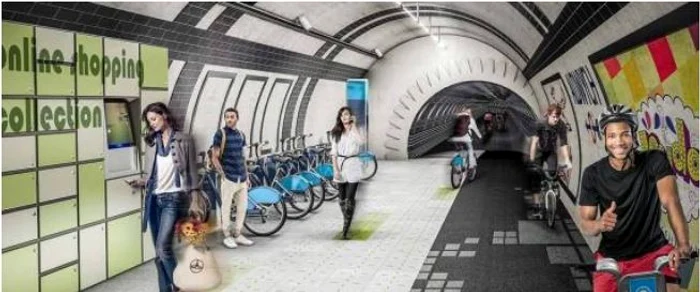 Se circulă cu bicicleta şi prin staţiile de metrou care nu mai sunt utilizate