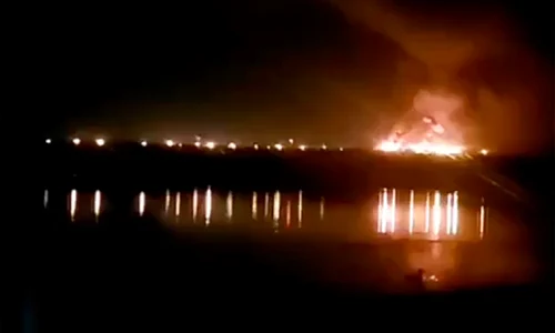 Rafinărie rusă în flăcări FOTO Profimedia