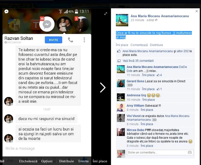 Mesaj pentru Ana Maria Mocanu