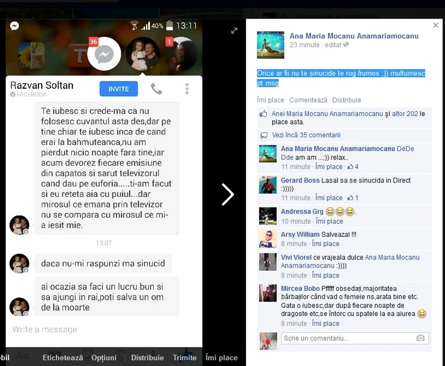 Mesaj pentru Ana Maria Mocanu
