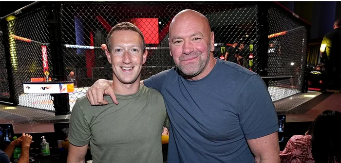 Dana White, alături de Mark Zuckerberg, CEO-ul Meta 
